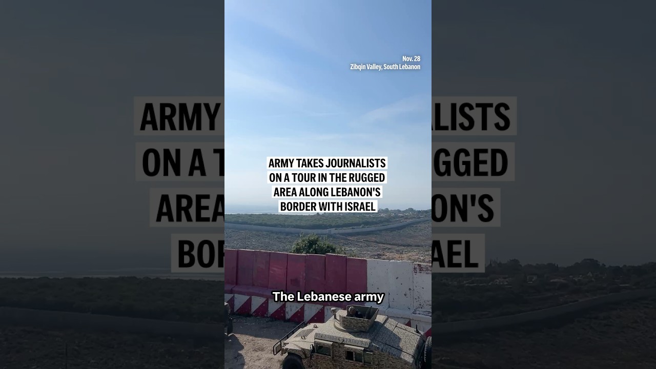 Army takes journalists on a tour in the rugged area along Lebanon's border with Israel