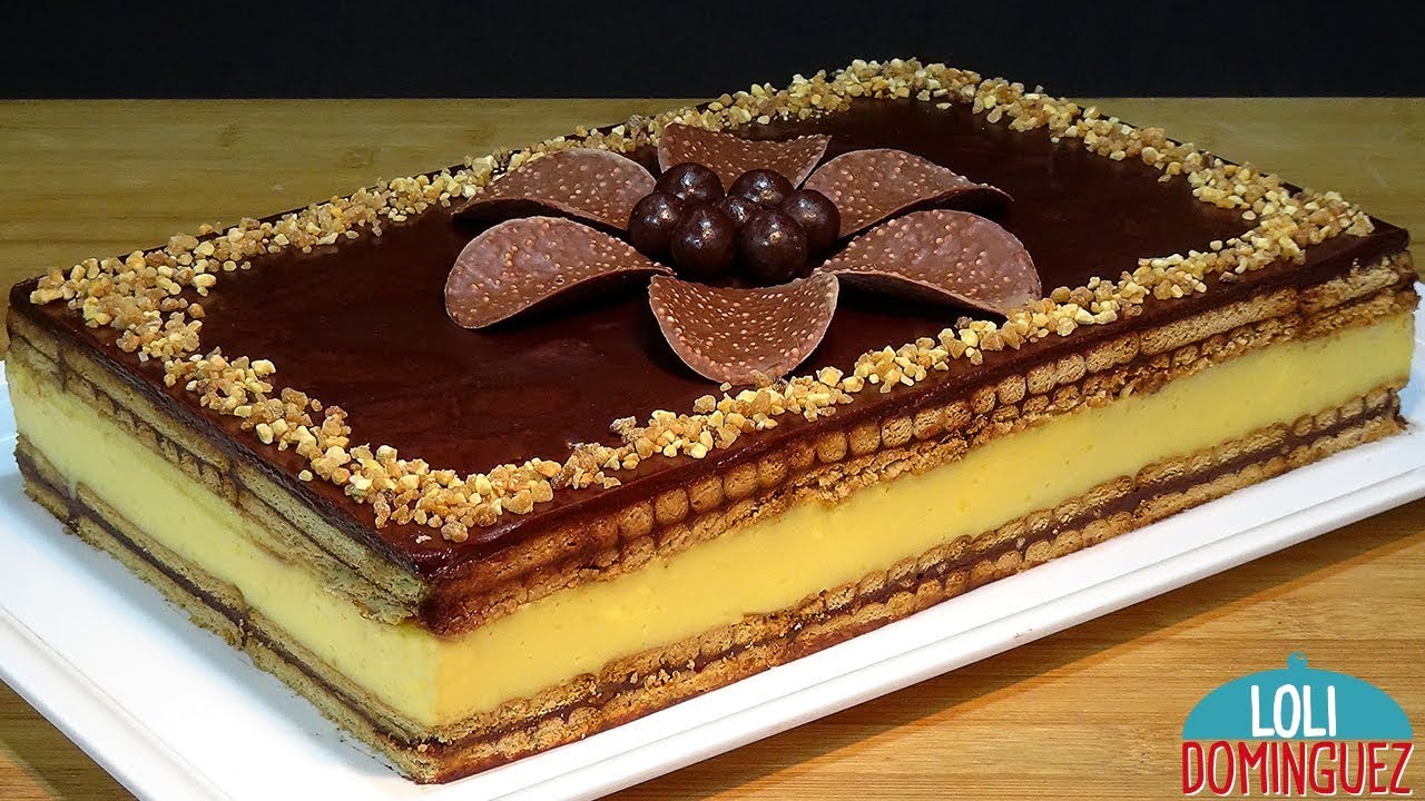 TARTA DE FLAN CON GALLETAS Y CHOCOLATE,  RECETA SIN HORNO Y MUY FÁCIL - Paso a paso - Loli Domínguez