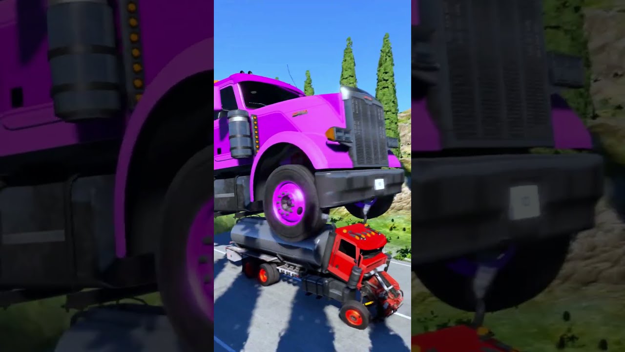 TRUCK vs WATER HOLE 😱 #truck #potholes #cargames #snowrunner #beamngdrive