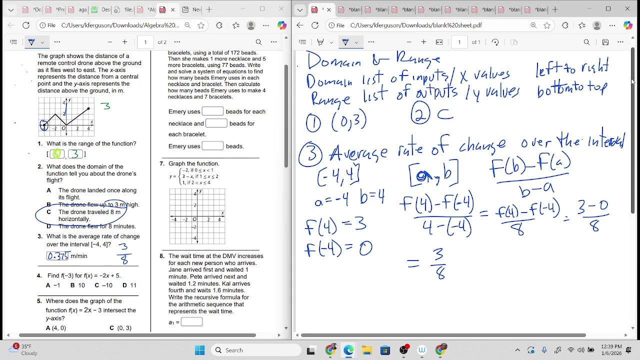 Algebra 2 sem1 final study guide part 1