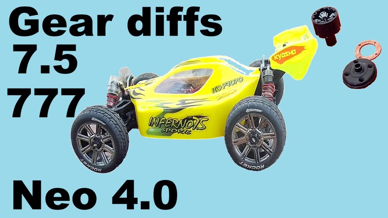 kyosho inferno rear and front gear diff set up  7.5,  777,  neo 4.0