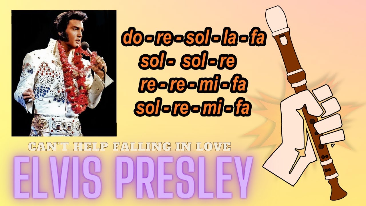 ( ELVIS PRESLEY) Can't Help Falling In Love 🌟 FLAUTA dulce 🟠 Tutorial con animación