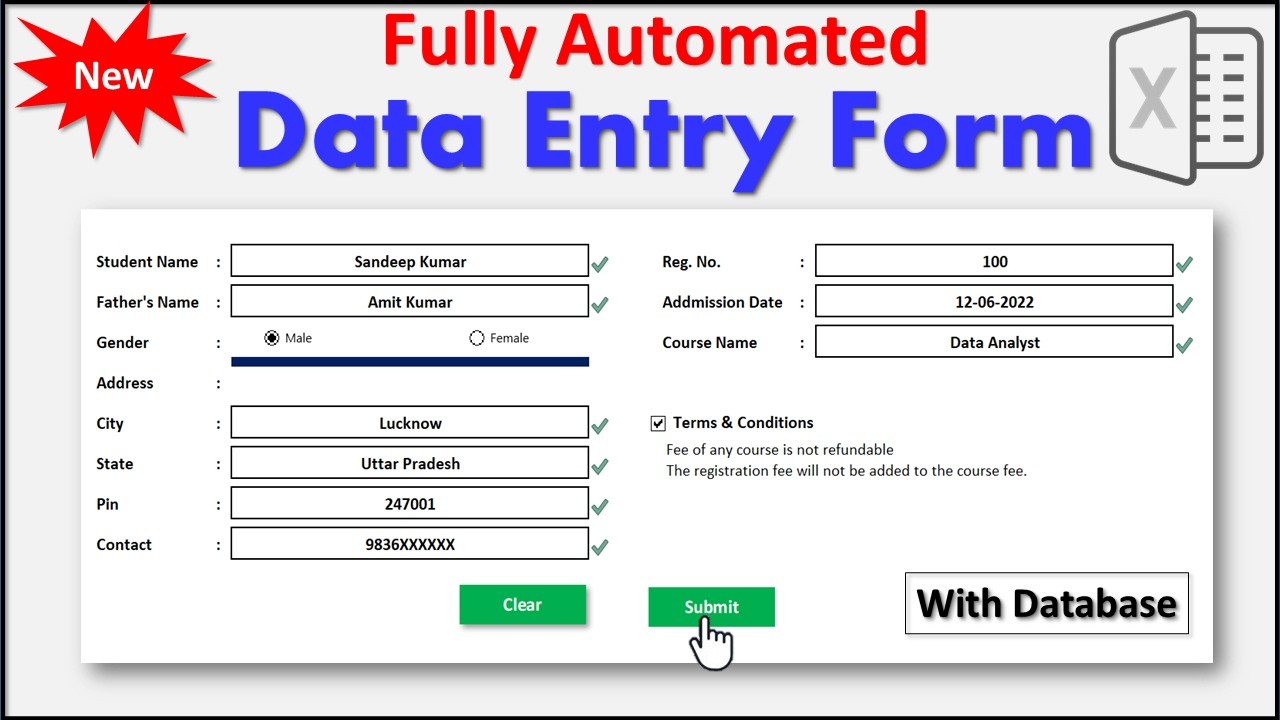 New Automated Data Entry Software in Excel | Data Entry Form in Excel | Data Entry in Excel