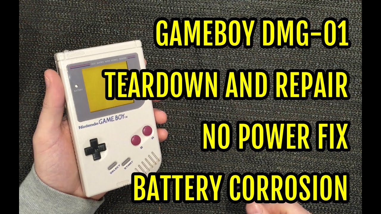 Game Boy DMG Repair Teardown - No power fix - Battery contacts corrosion - YouTube