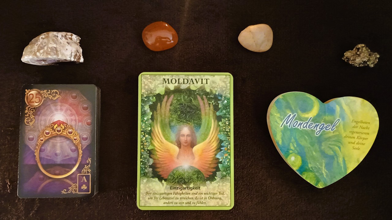 Tagesbotschaft 21.02.2026 Lenormand Der Ring (25)💍Verbindung Vertrag📜Liebe❤ MOLDAVIT💎Mondengel🌙😇🪽
