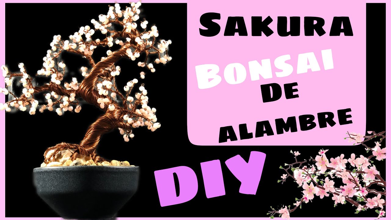 como hacer un ARBOL BONSAI DE ALAMBRE SAKURA  || cerezo japones || timelapse || bonsai wire tree