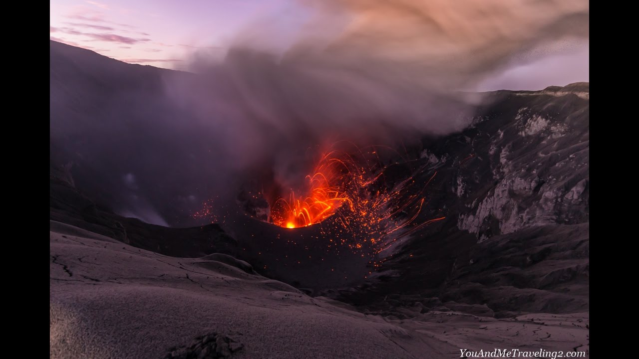Dukono volcano on Halmahera, Indonesia