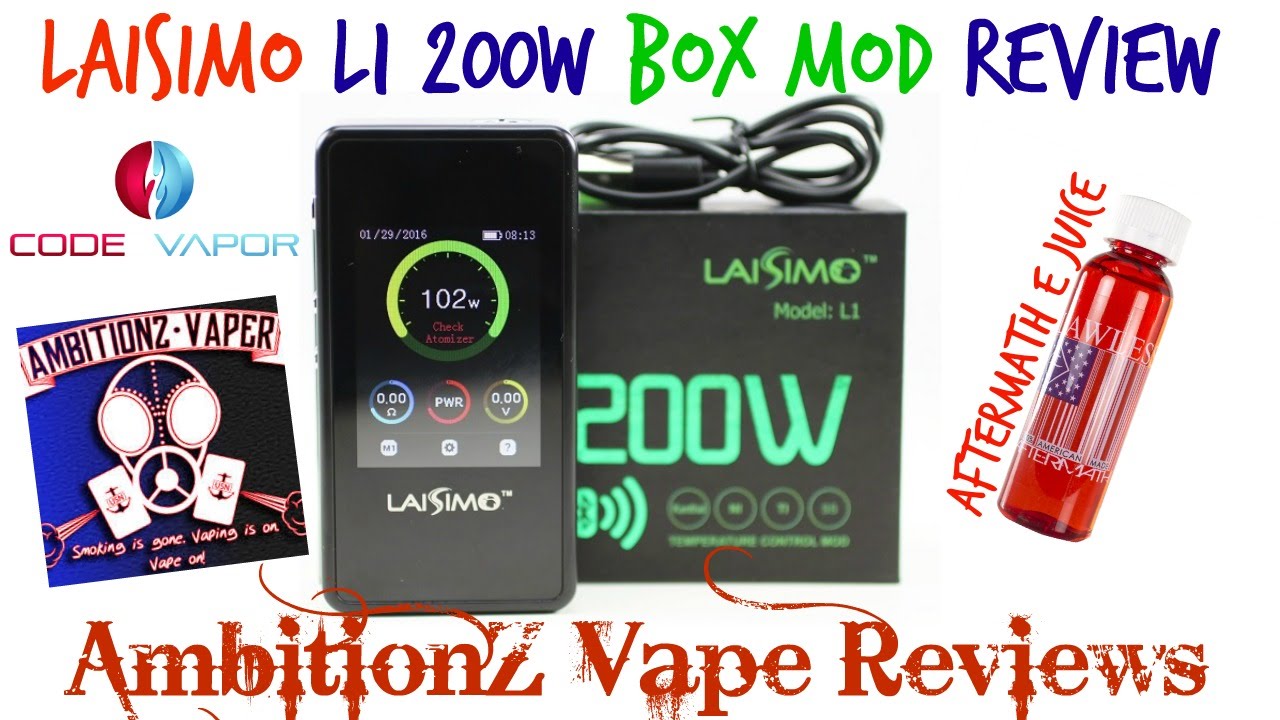 Laisimo L1 200w Box Mod Review & AfterMath E Juice by Flawless