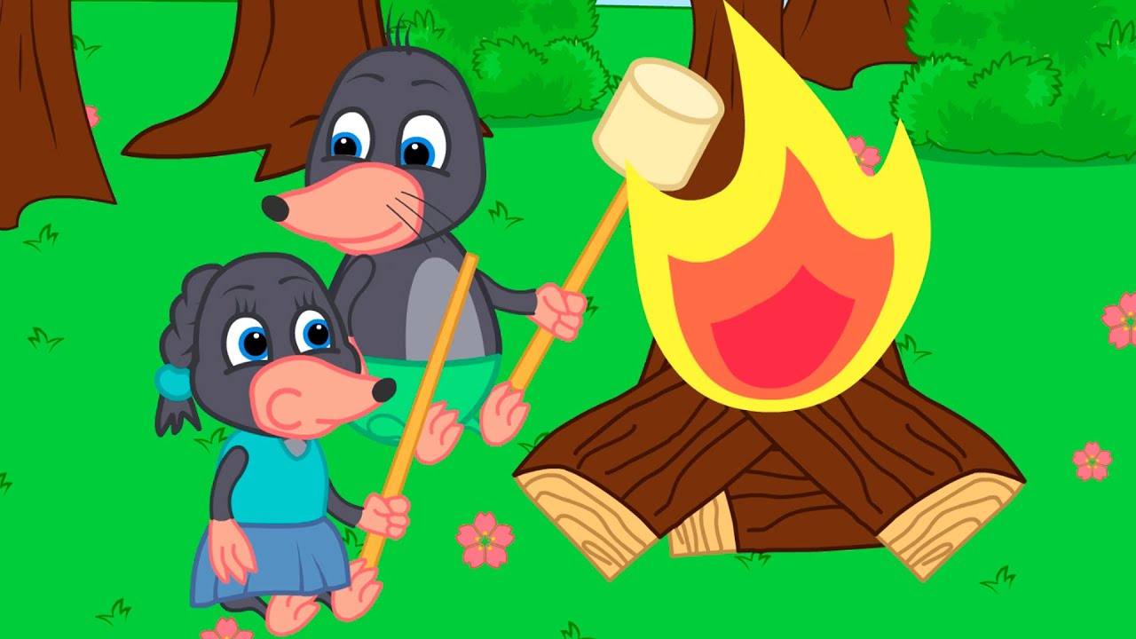 Benny Mole and Friends - I'm roasting marshmallows Cartoon for Kids