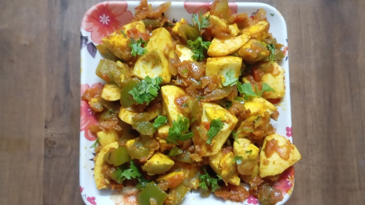 उकडलेले अंडे आणि शिमला मिरचीची भाजी