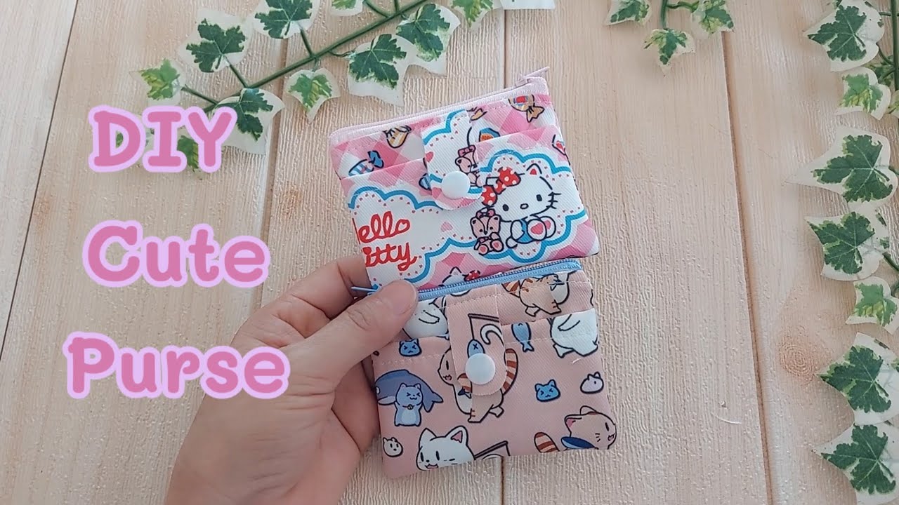 DIY Cute Purse. How to sew cute pouch. Basic purse. sewing tutorial. simlpe pouch.
