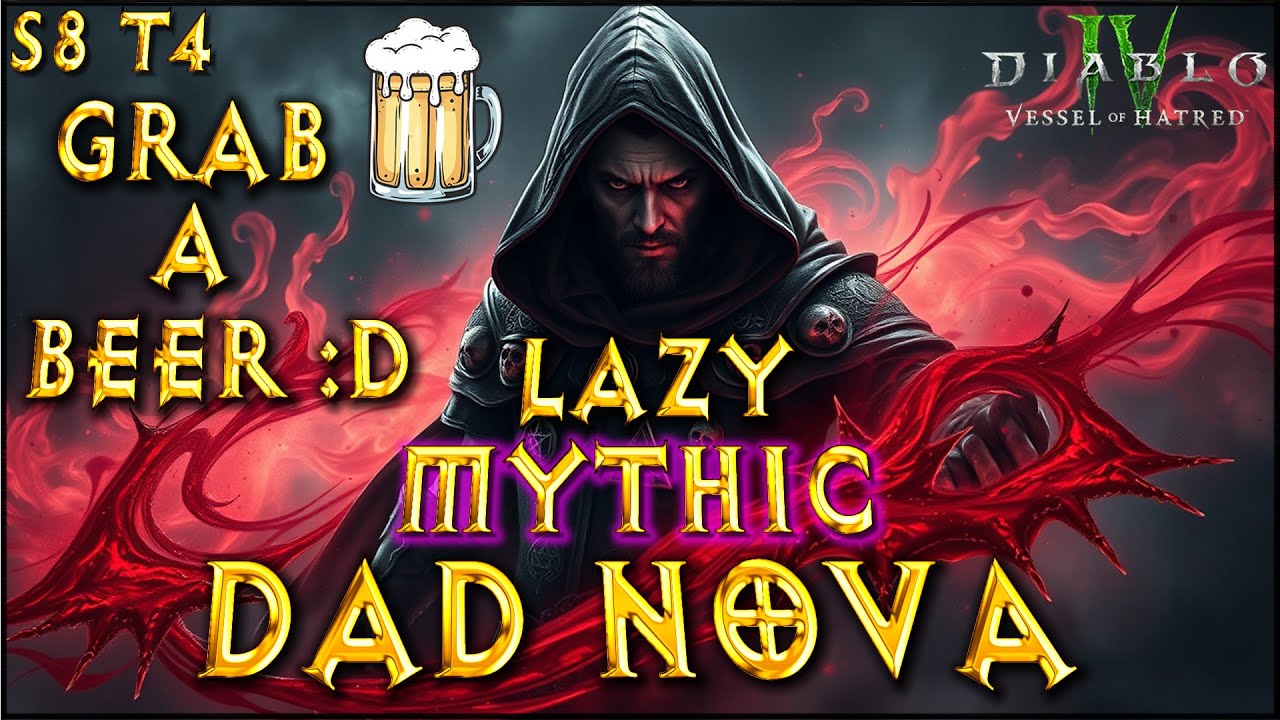 S8 T4 Lazy Mythic Blood Surge! DAD NOVA ! Necromancer Build Diablo 4