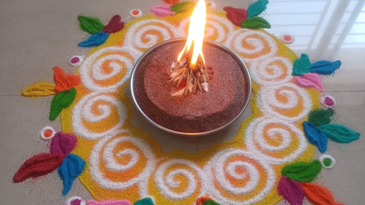 Happy Holi dahan special rangoli🌈 easy & Colorful rangoli🌈🎨