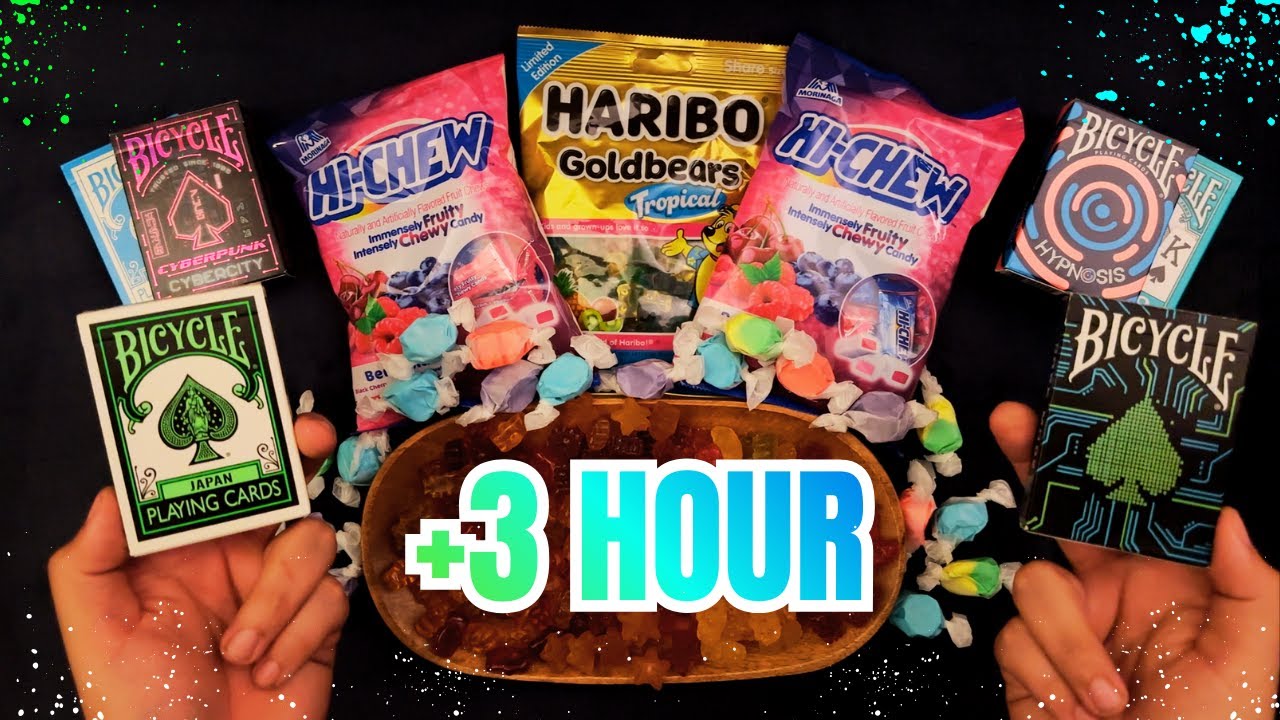 +3 HOUR Mouth Watering Salt Water Taffy and Chewy Gummies ~ ASMR Candy 'n' Solitaire SPECIAL