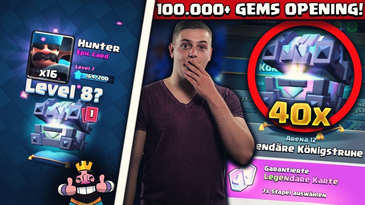 💎100.000 GEMS F&Uuml;R 40 LEGEND&Auml;RE K&Ouml;NIGSTRUHEN! | Reicht es f&uuml;r den Hunter Level 8?! | 40 Legendarys?!