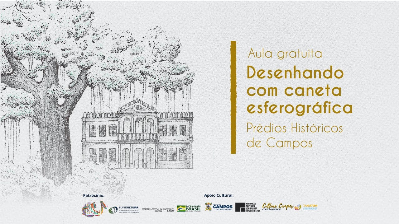 Desenhando com caneta esferográfica - Prédios históricos de Campos