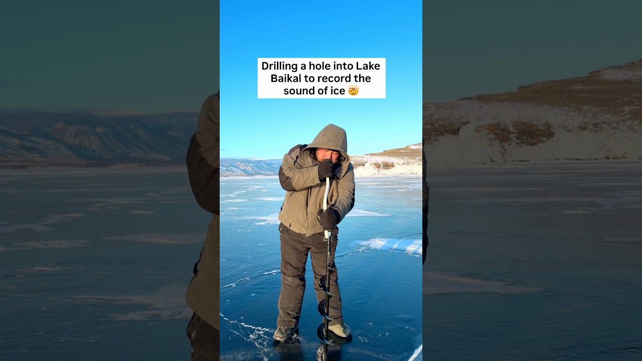 🔔 SOUND ON! Wait for it 🤯#lakebaikal #asmr #siberia #ice #frozenlake