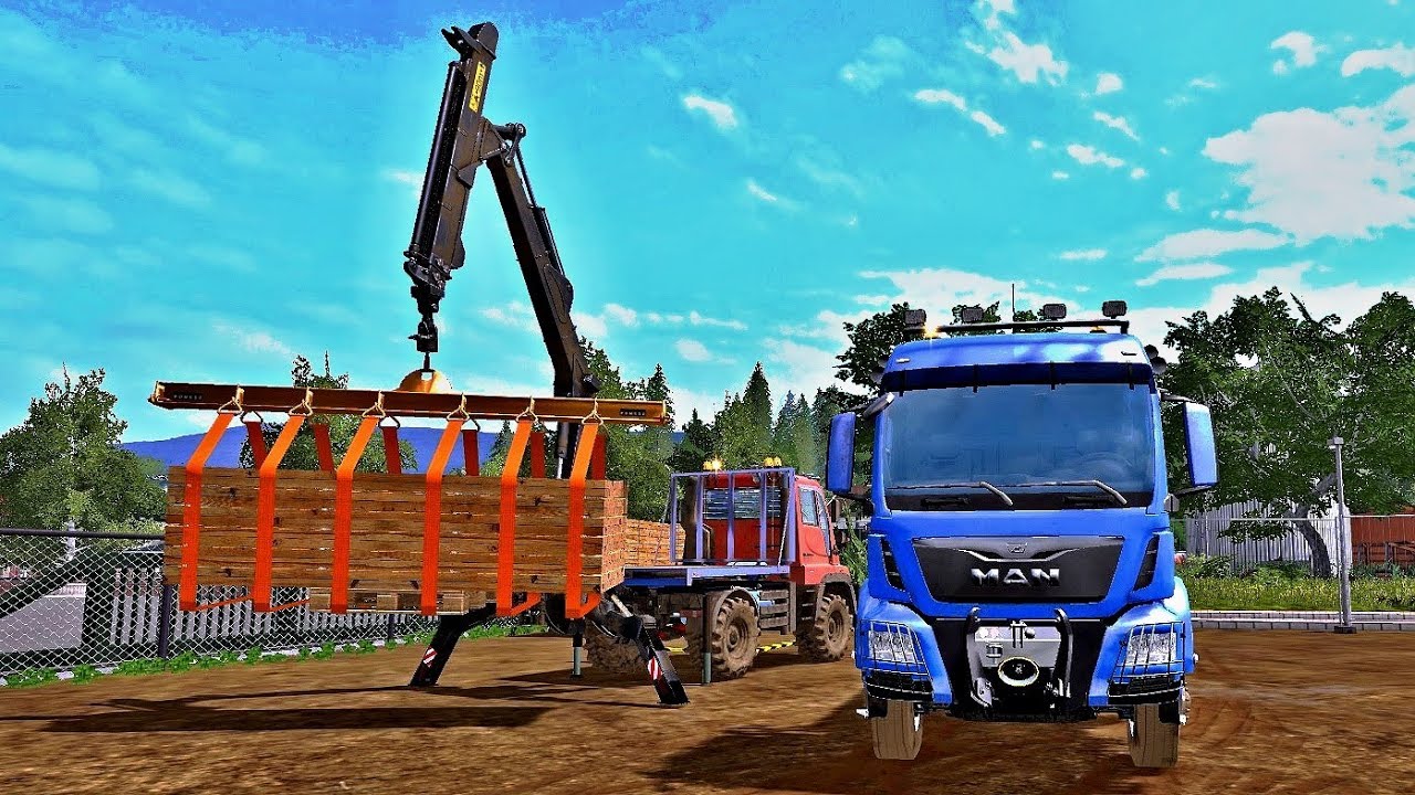 Farming simulator 2017 -  UNLOADING BLOCKS OF WOOD