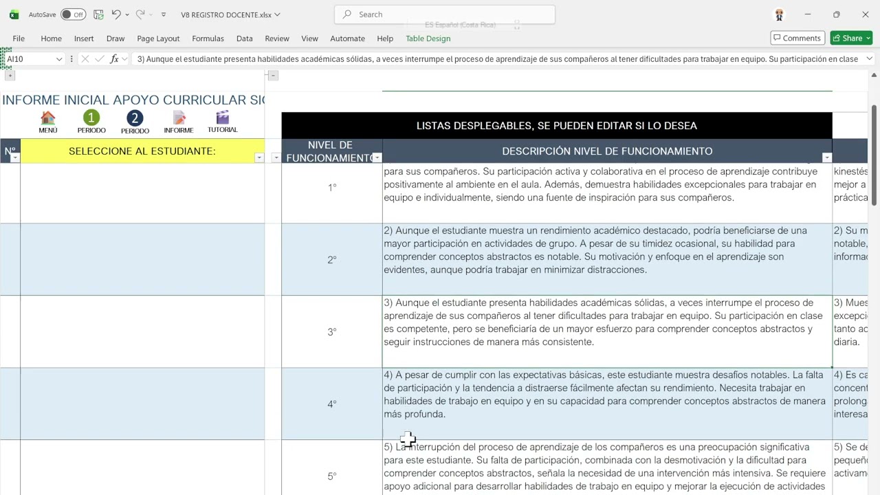 ANEXO 1 E INFORME DEL REGISTRO DOCENTE