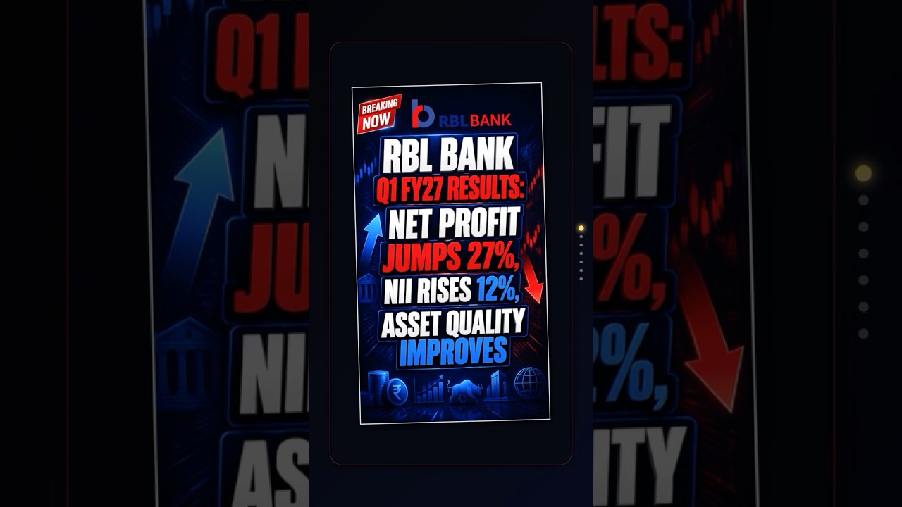 RBL Bank Q1 FY27 Results: Net Profit Jumps 27%, NII Rises 12%, Asset Quality Improves #Q1FY27Results