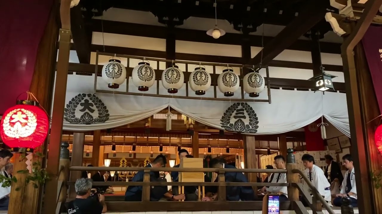 桑名市　石取祭・叩き出し　春日神社　赤提灯