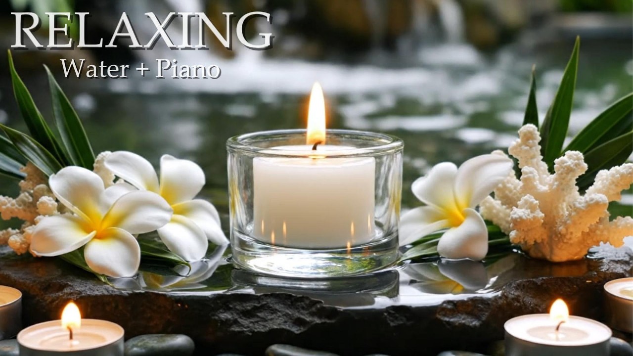 Relaxing Music Relieves Stress, Anxiety and Depression - Bamboo Water Fountain + Healing Piano Music