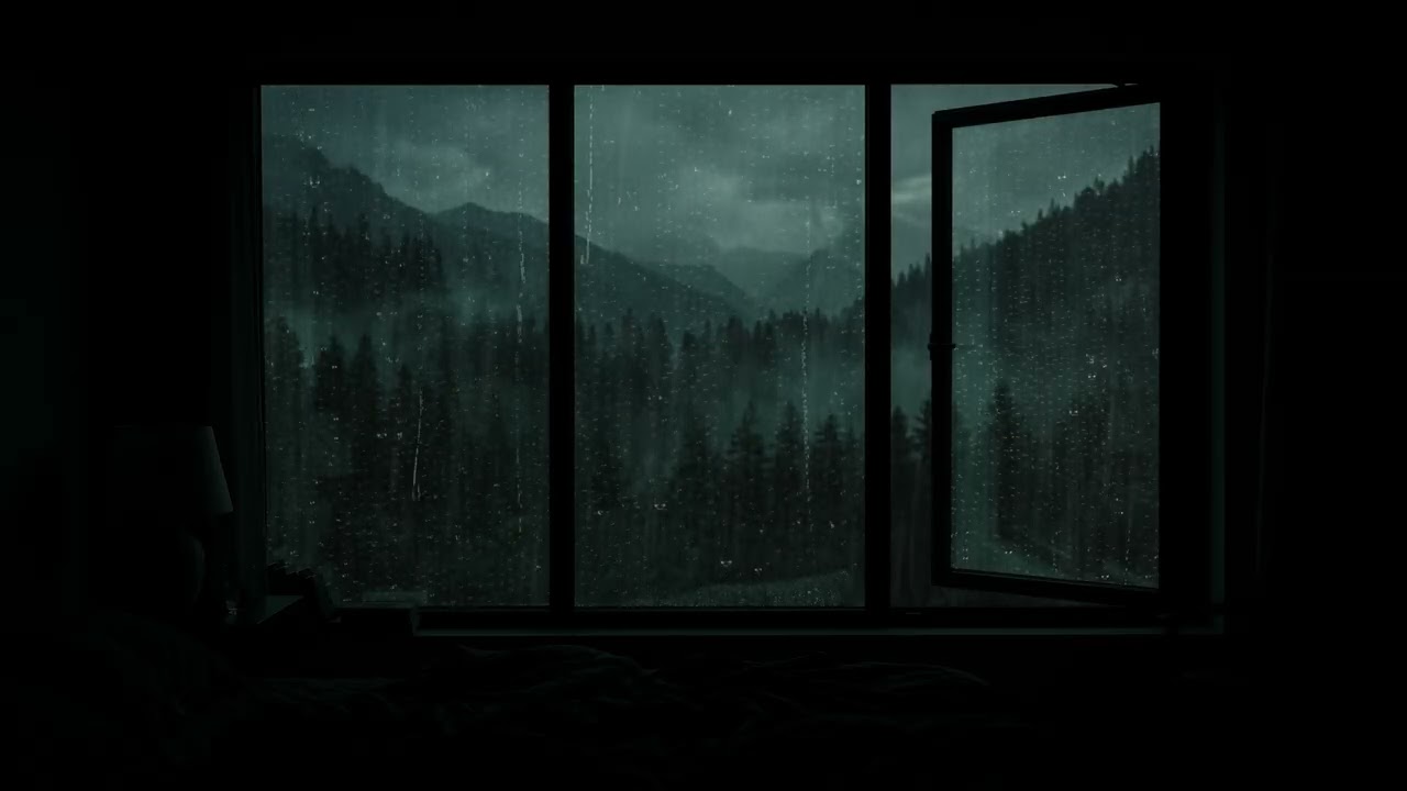 Heavy Night Rain on Window with Thunder | Relaxing Sounds for Deep Rest