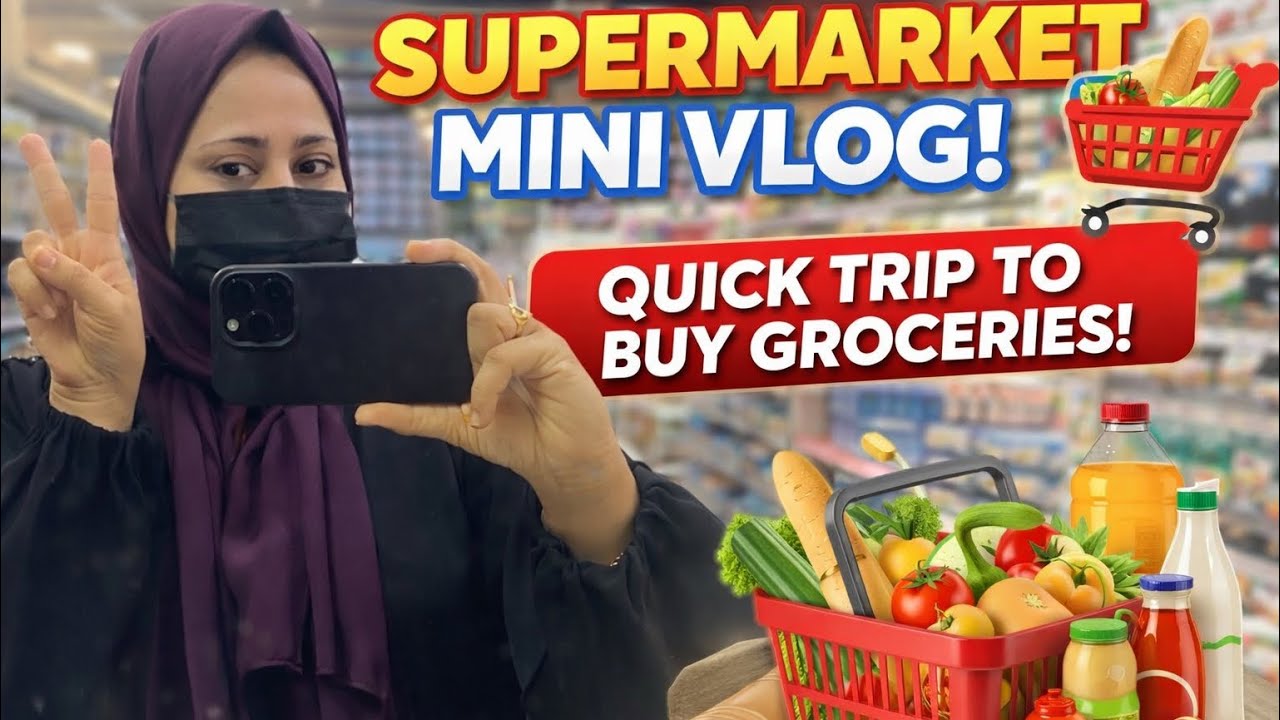 “Opened My Fridge… Nothing Inside! 😳 Quick Supermarket Run in Abaya | UAE Vlog”