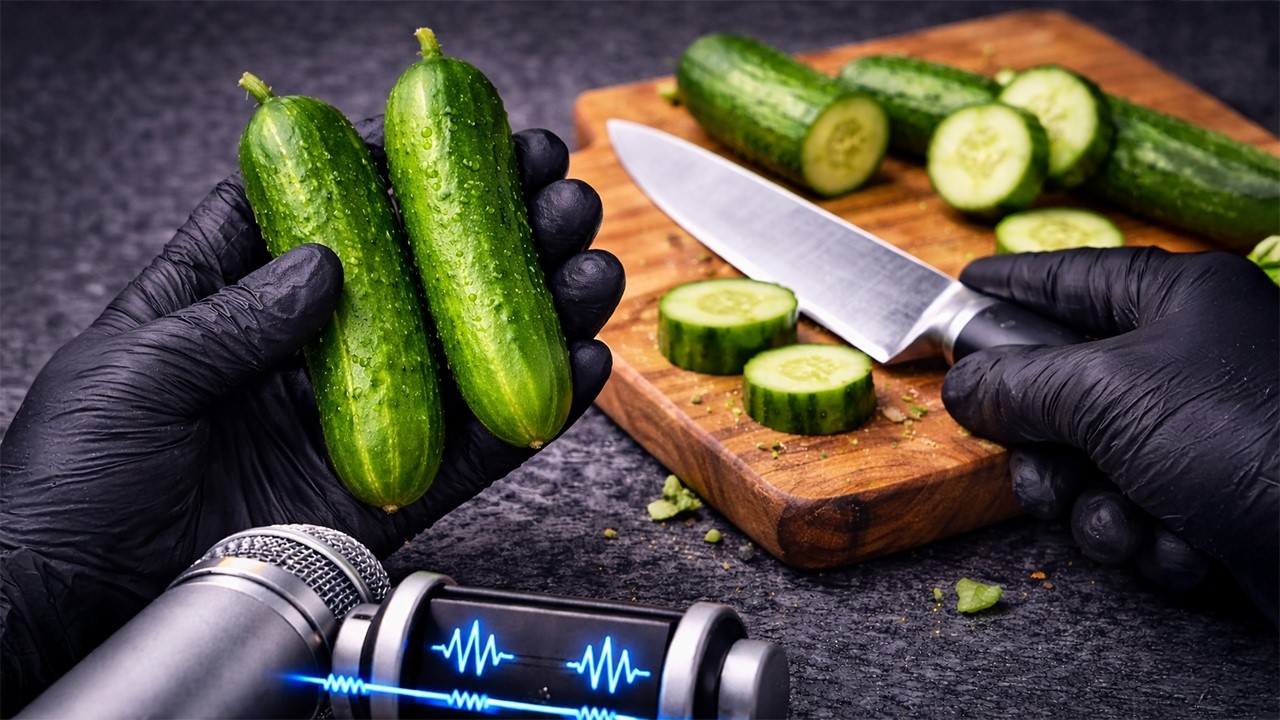 [ASMR] Mini Cucumber | Cutting & Crunch Sounds (No Talking)