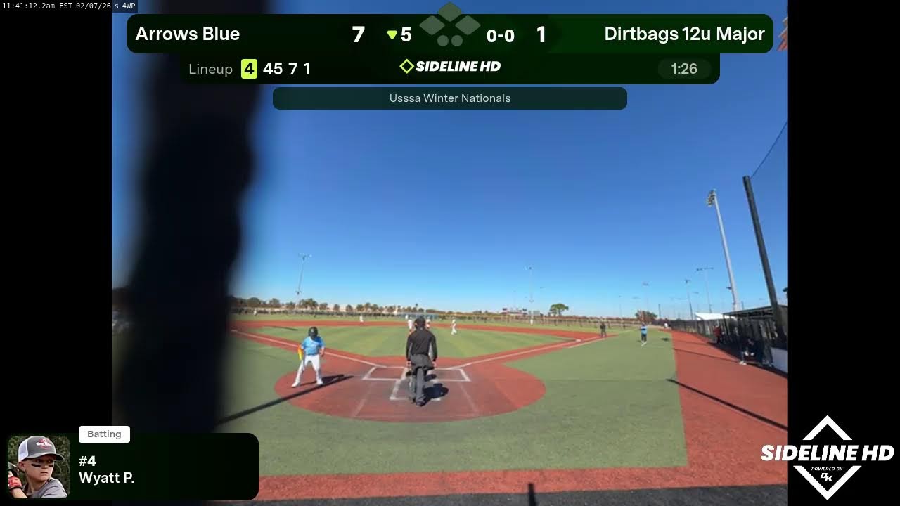 Dirtbags 12u Major vs. Arrows Blue (2026.02.07)
