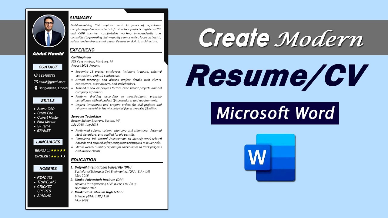 How to Make Resume | Resume Kaise Banaye | Resume in MS Word | How to Make CV | CV Format | Biodata