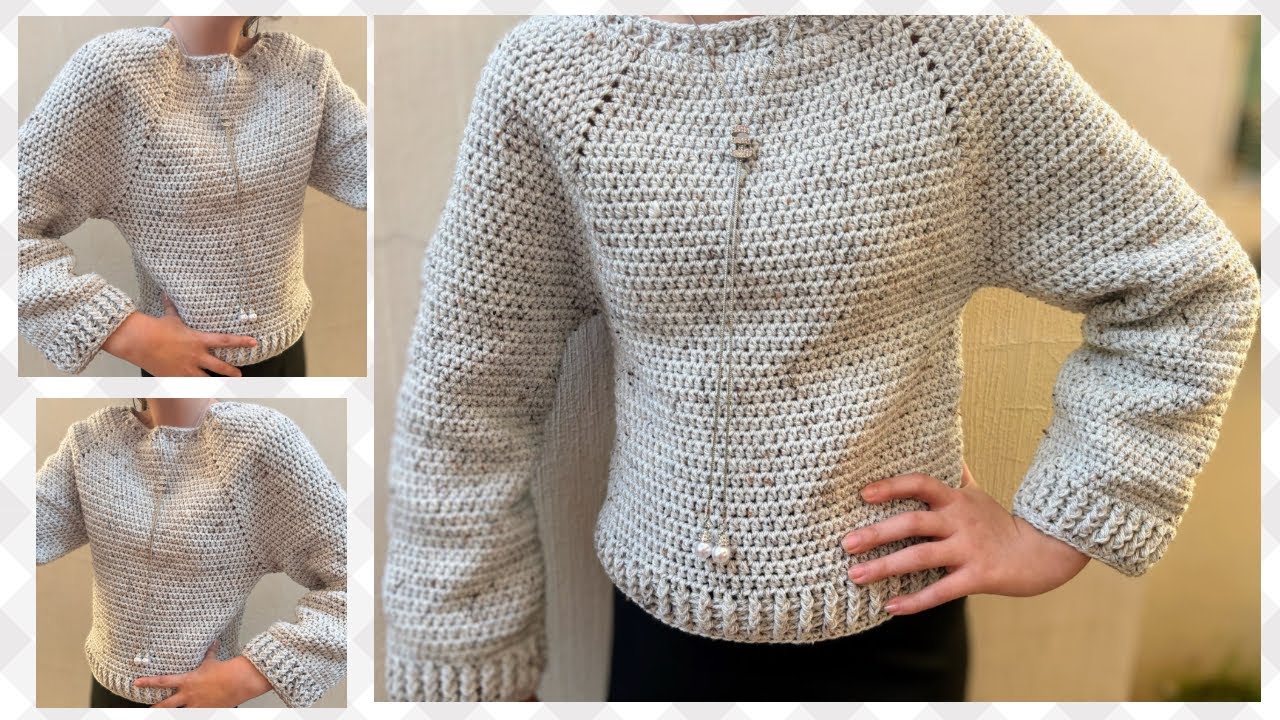 Sweater unisex SIN COSTURAS! paso a paso para principiantes, una sola pieza #crochet #knitting