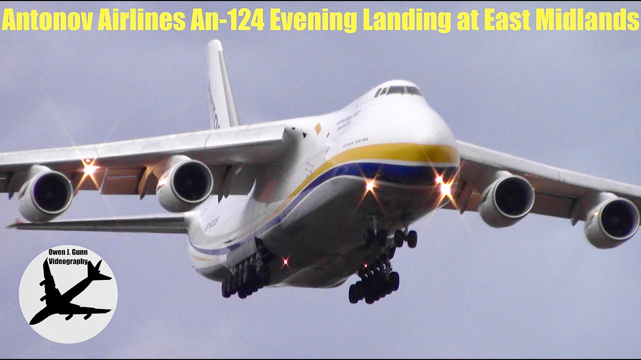 UR-82029 Antonov Airlines | An-124 Awesome Landing at East Midlands Airport | 09/01/20