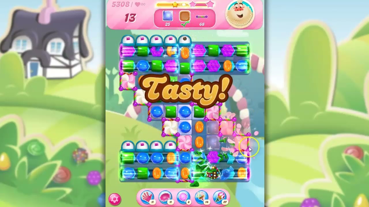 Candy Crush Level 5308 Talkthrough, 23 Moves 0 Boosters