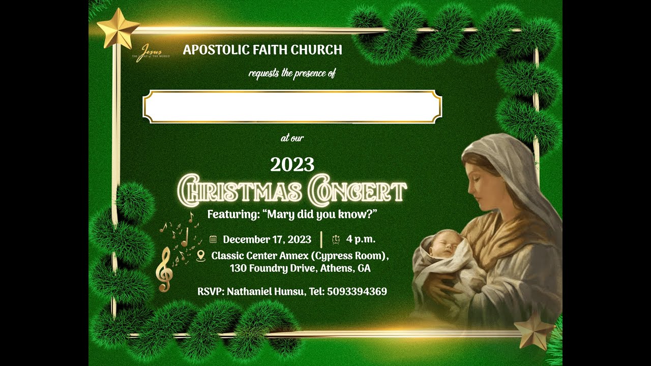 Apostolic Faith Athens  December Concert