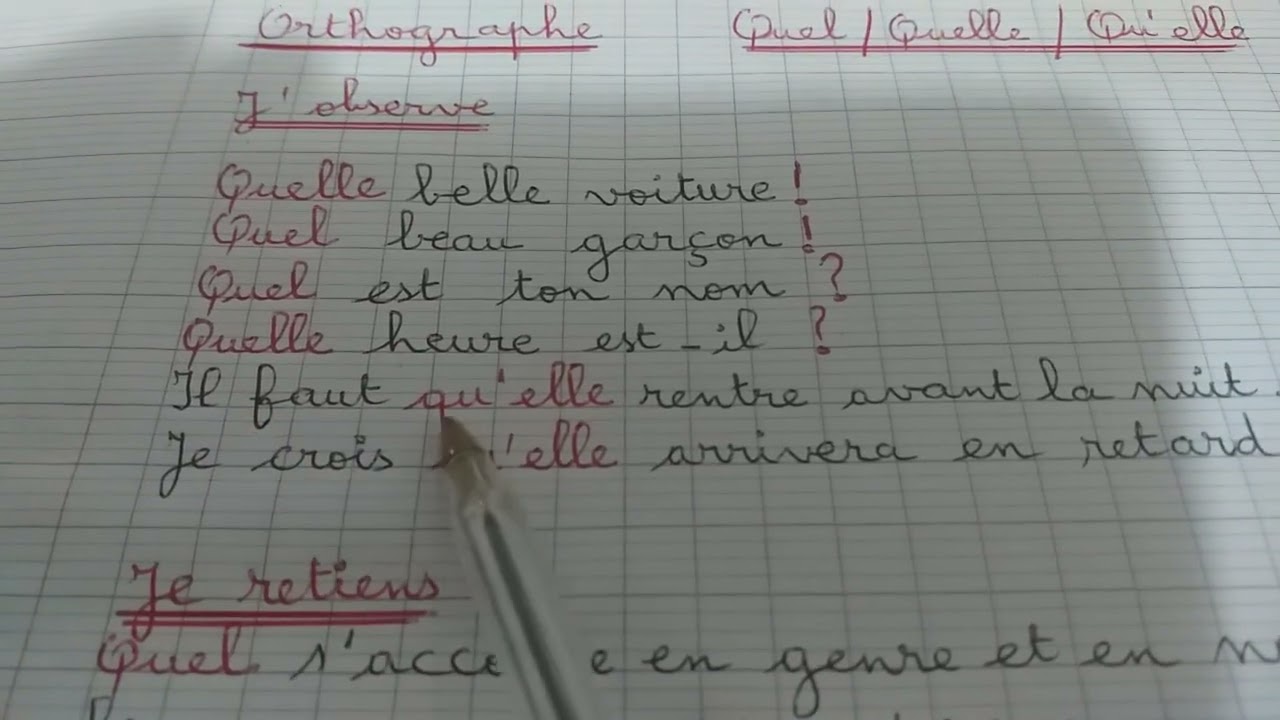 Quel quelle qu elle