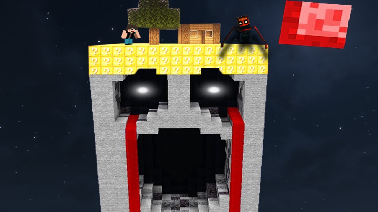Survivre SEUL sur un Chunk en LuckyBlock Horreur sur Minecraft