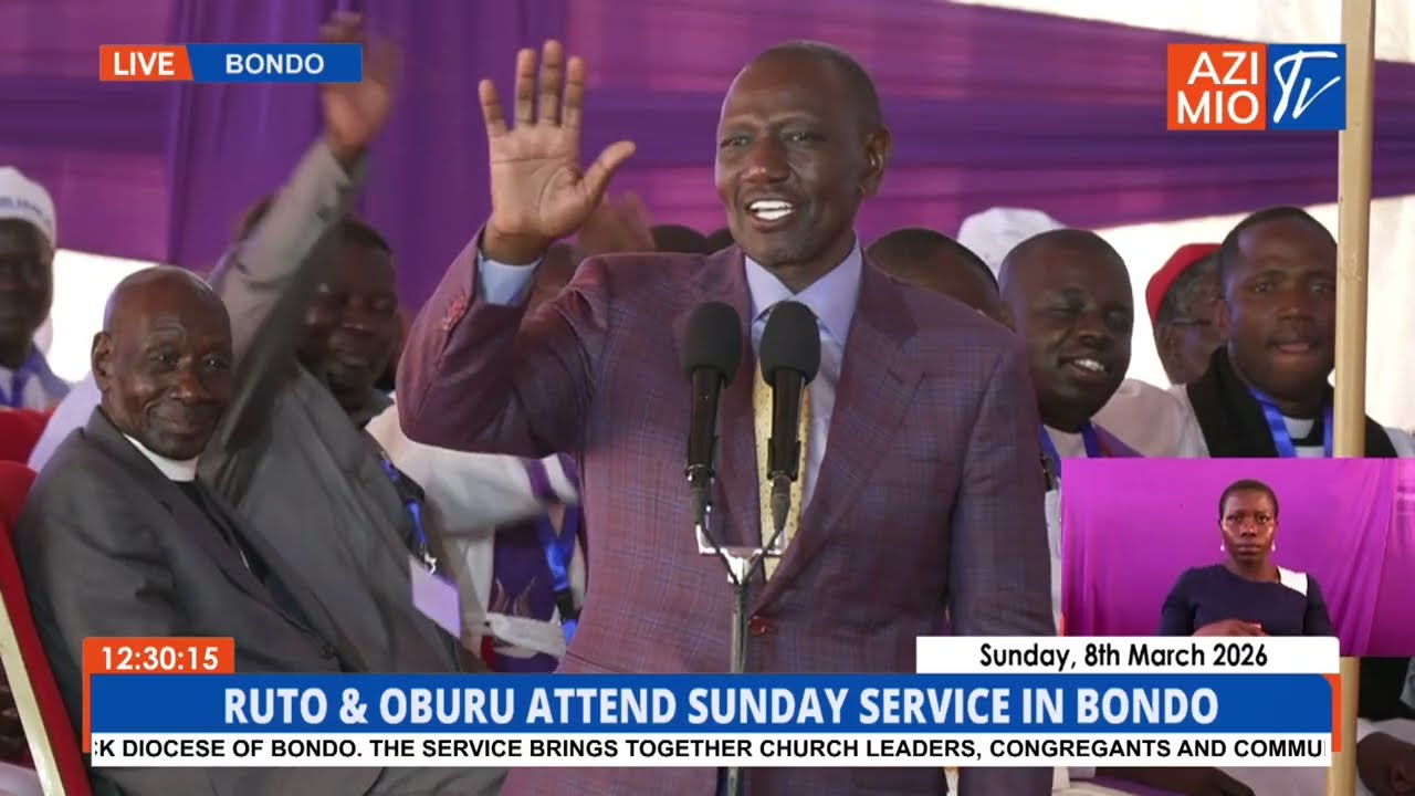 HILARIOUS! Ruto OFFICIALLY Names Oburu Odinga 'PAWA' in Church During Church Service At Bondo ACK