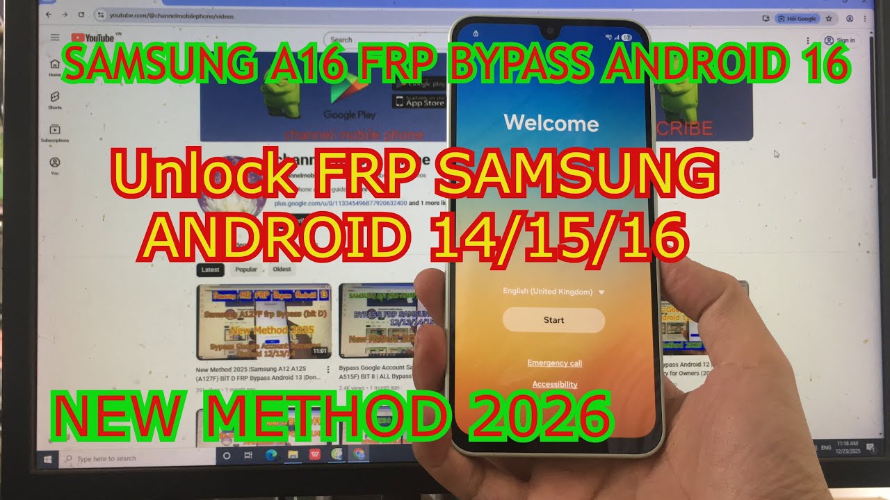 Samsung A16 Android 16 FRP Bypass | Google account bypass Samsung A16 | Update New 2026