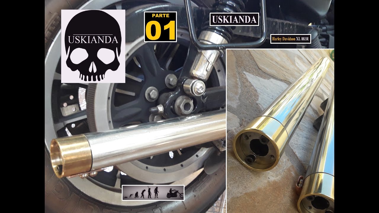 Ponteiras de Escapamento Caseira Harley Davidson XL 883. (PARTE 01)