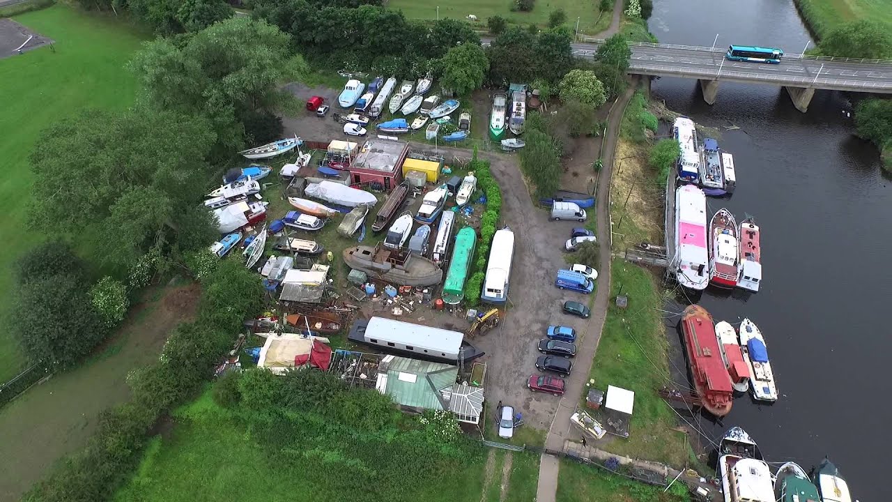 Drone flight at Methley Bridge Boat Yard