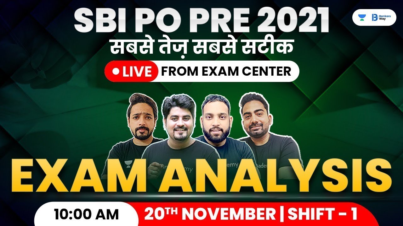 Exam Review Shift - 1 | SBI PO PRE 2021 | 20 November 2021