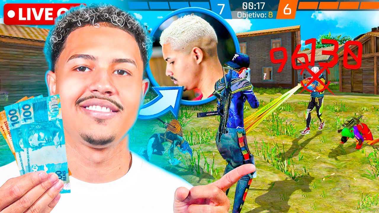 💙 JOGANDO APOSTADO ATÉ PAGAR MEU NEVOU! ft. SPRITE FF 🥶💙 FREE FIRE AO VIVO 💙 PHZIN FF