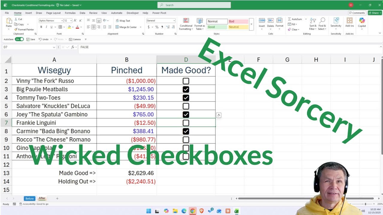 Магия Excel: контрольный список с условным форматированием