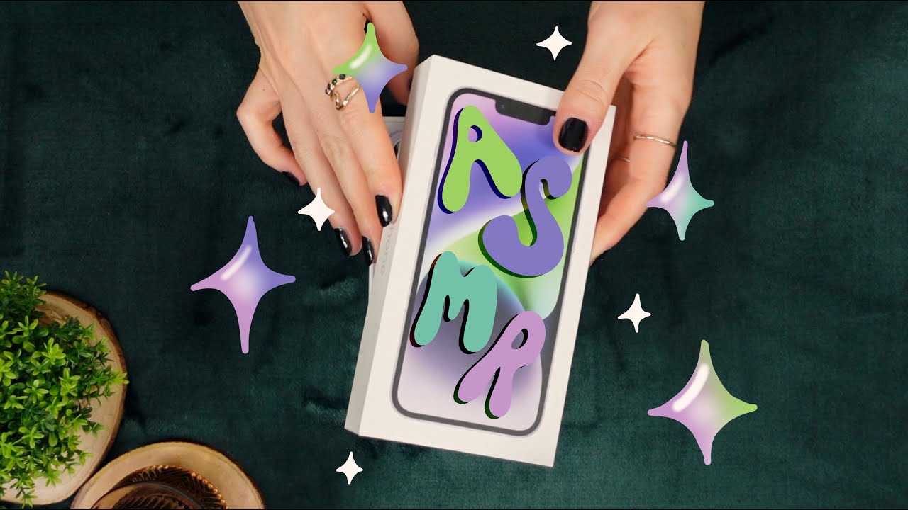 iPhone 14 ✨ASMR✨ Unboxing 💜 soft spoken, tapping, tracing, brushing