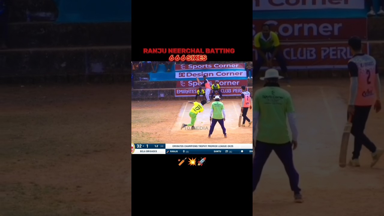 RANJU NEERCHAL 😎❤️&zwj;🔥 UNDERARM CRICKET TOP BATTING 6 6 6 🚀💥 #underarmcricket #cricket #tenniscricket