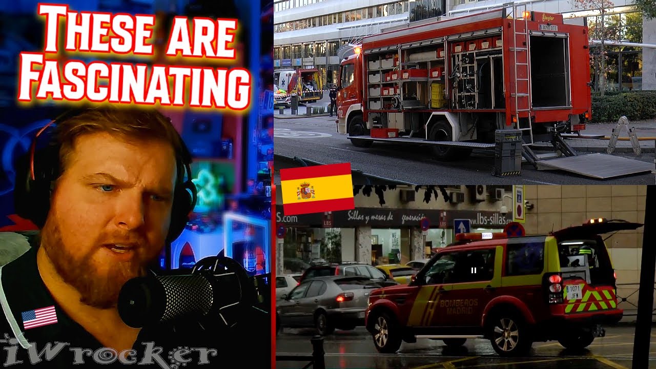 American Reacts to Emergency Vehicles Responding in Madrid