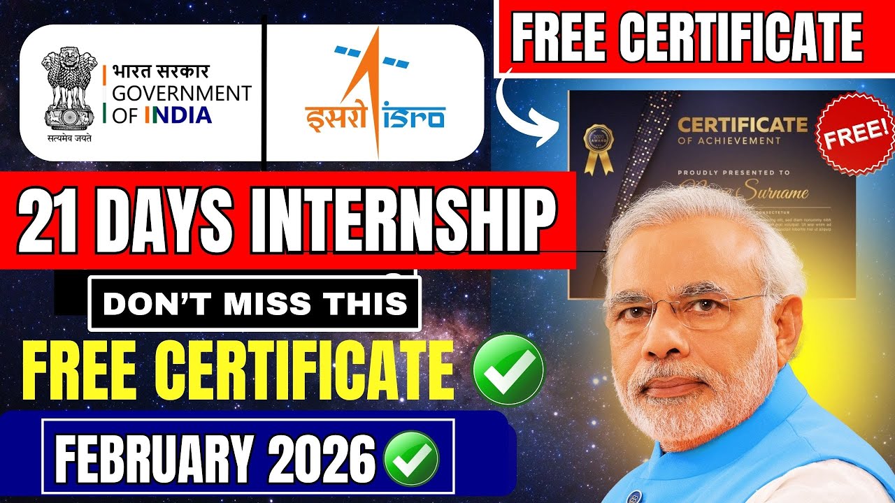 🔴21 Days ISRO Internship 2026 | Official Internship for College Students | Free Certificate🔥