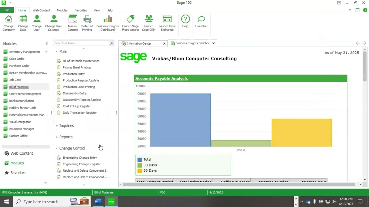 Sage 100 Bill of Materials Overview (BOM)