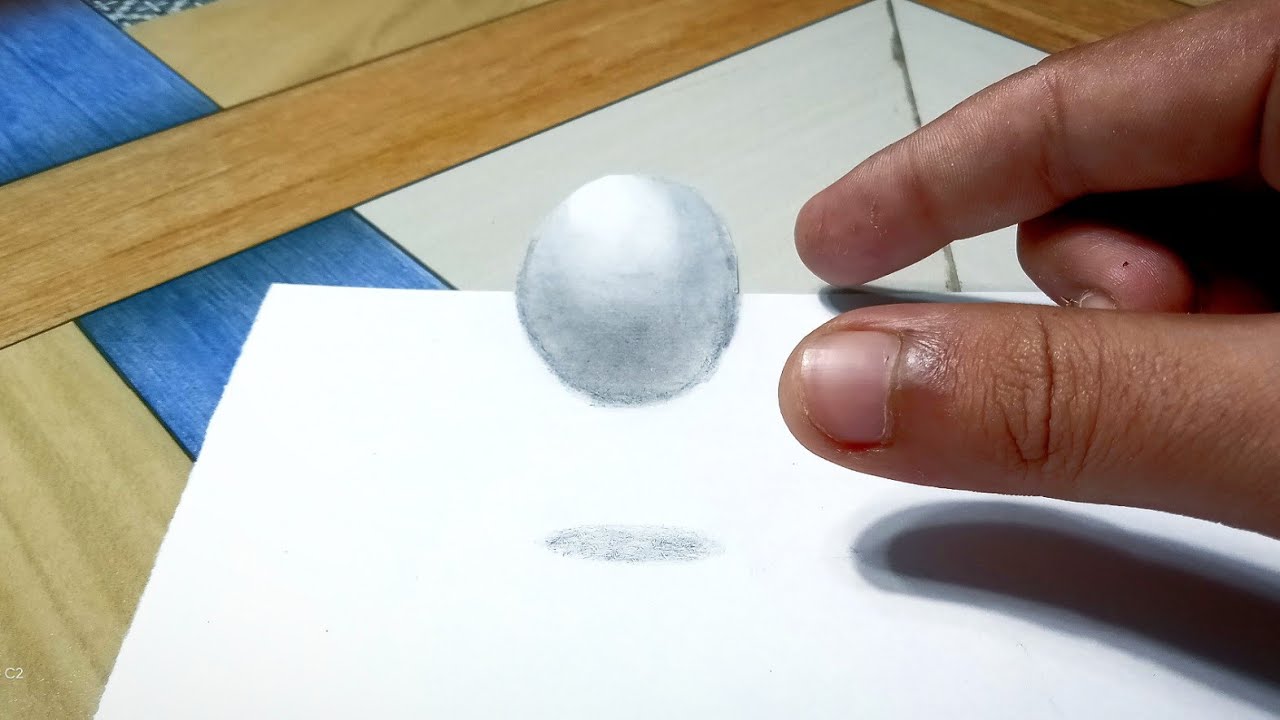 Draw 3d floating ball | easy tutorial| dhkl arts| easy 3d illusion| easy 3d draw